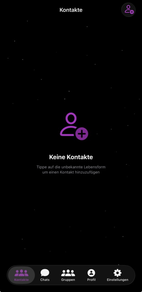 UfoooNetiX MSG – Kontaktliste, Kontakt per QR-Code oder ID hinzufügen